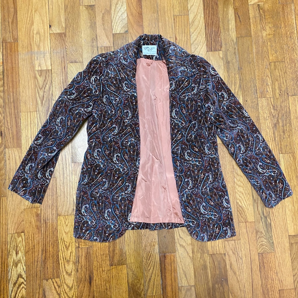 Vintage | Paisley Velvet Blazer - Brown Paisley